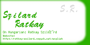 szilard ratkay business card